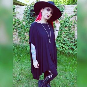Killstar High Low T-Shirt Mini Dress Tunic Oversized 2010s